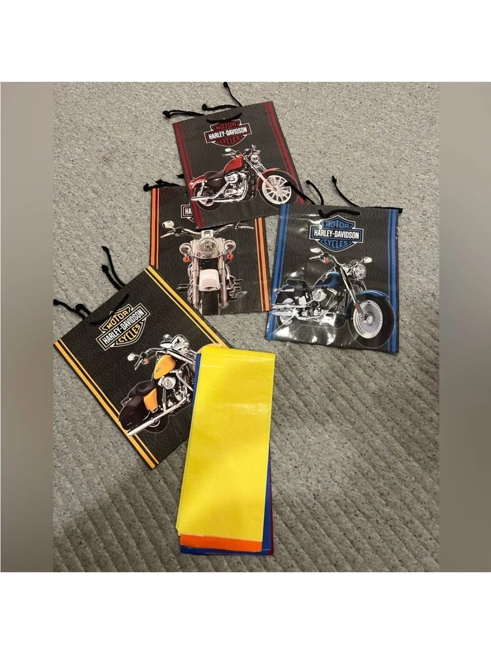 Harley-Davidson Kids Neck Gaiter Set in Yellow with Black Motorcycle Prints